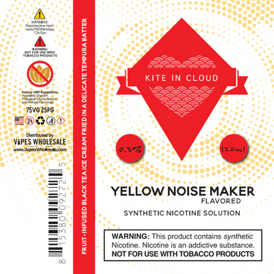 Kite in Cloud - Yellow Noise Maker Flavored Synthetic Nicotine Solution