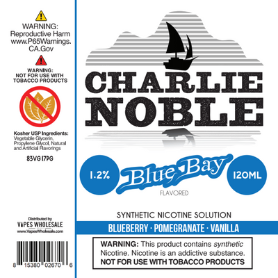 Charlie Noble - Blue Bay Flavored Synthetic Nicotine Solution